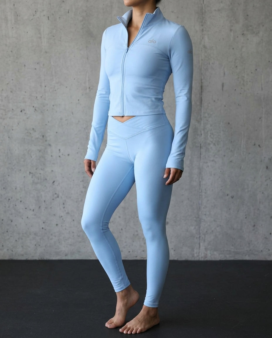 ALO conjunto deportivo de dama manga larga Celeste